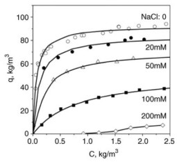 Effect of salt concentration in buffer on BSA adsorption isotherms on Streamline DEAE