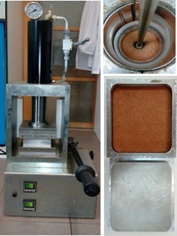 Cork mixture, hot pressing and composite demolding