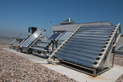 Solar photoreactors at pre-pilot scale placed at the roof of the Chemical Engineering Department